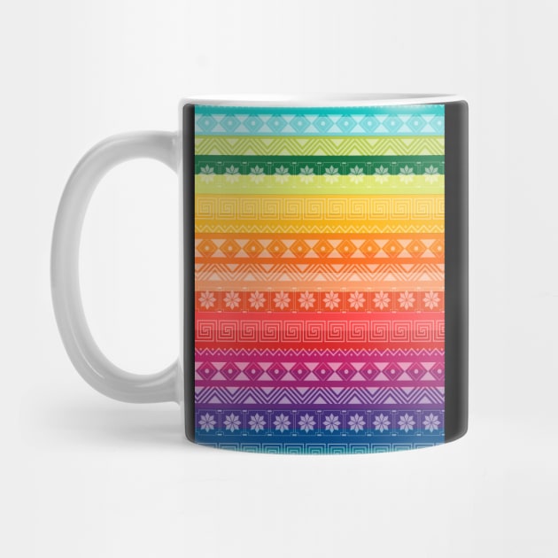 Peruvian Textile Style Design / Rainbow Flag with geometric shapes. by Akbaly